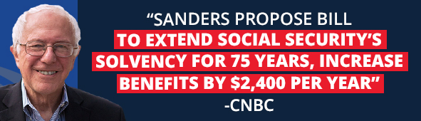 'Sanders Propose Bill to Extend Social Security's Solvency for 75 Years, Increase Benefits by $2,400 per Year' - CNBC